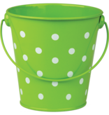 Bucket:  Lime Polka Dots