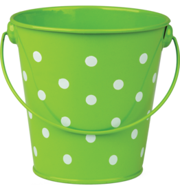 Bucket:  Lime Polka Dots