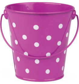 Bucket:  Purple Polka Dots