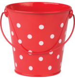 Bucket:  Red Polka Dots