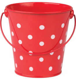 Bucket:  Red Polka Dots