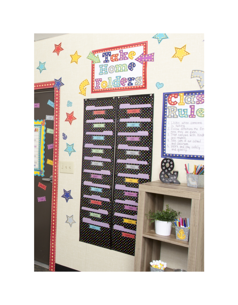 Chalkboard Brights 10 Pocket File Storage Pocket Chart