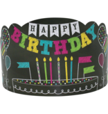 Chalkboard Brights Happy Birthday Crowns