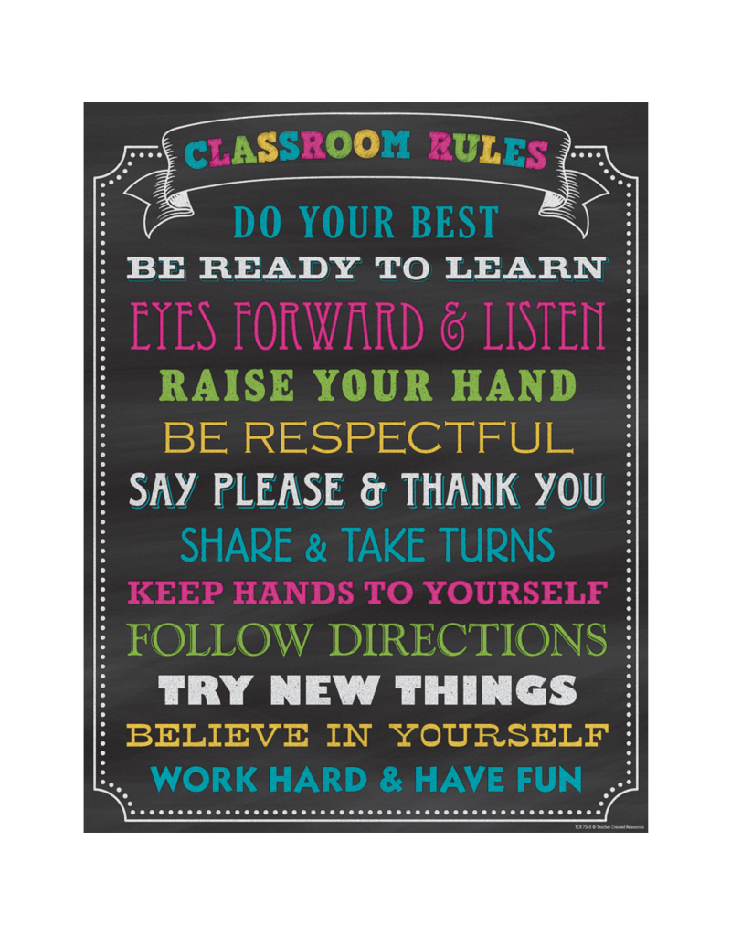 Chalkboard Brights Classroom Rules Chart