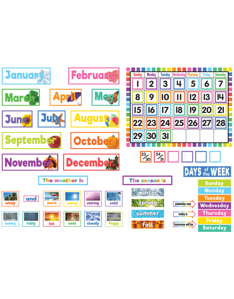 Colorful Calendar Bulletin Board