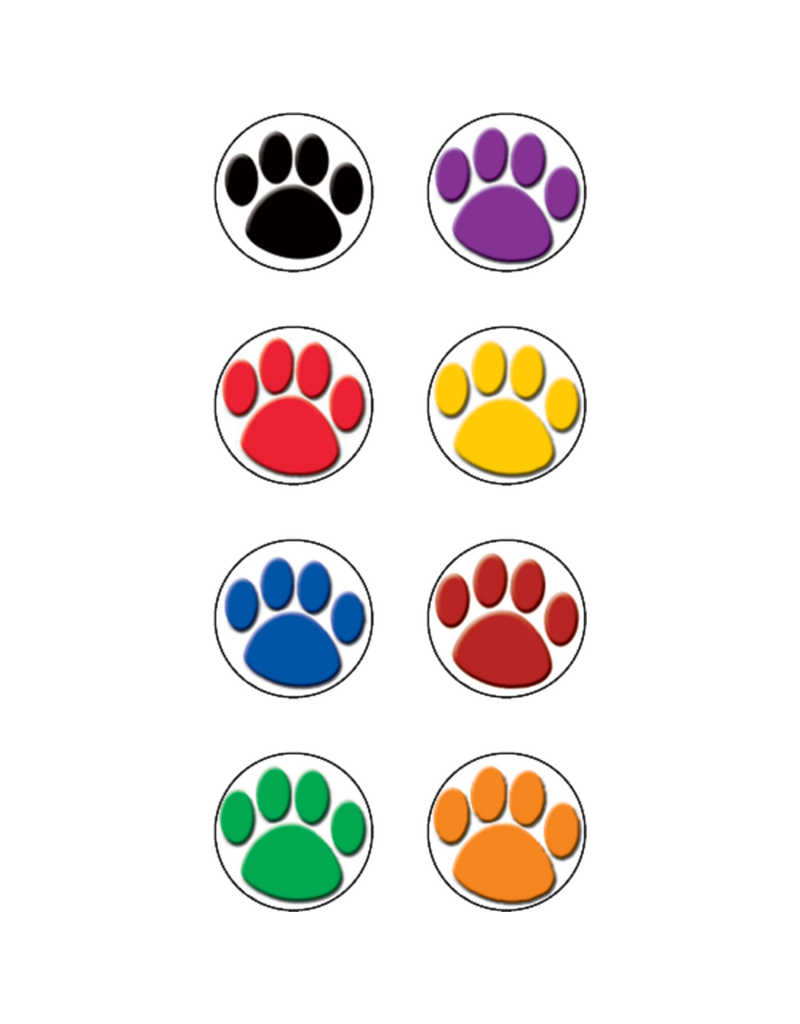 Colorful Paw Prints Mini Stickers