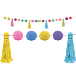 Colorful Pom-Poms and Tassels Garland