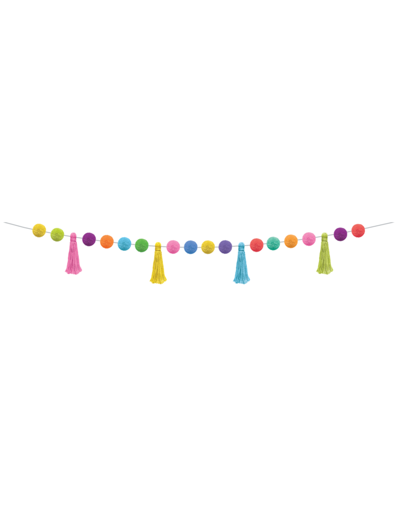 Colorful Pom-Poms and Tassels Garland