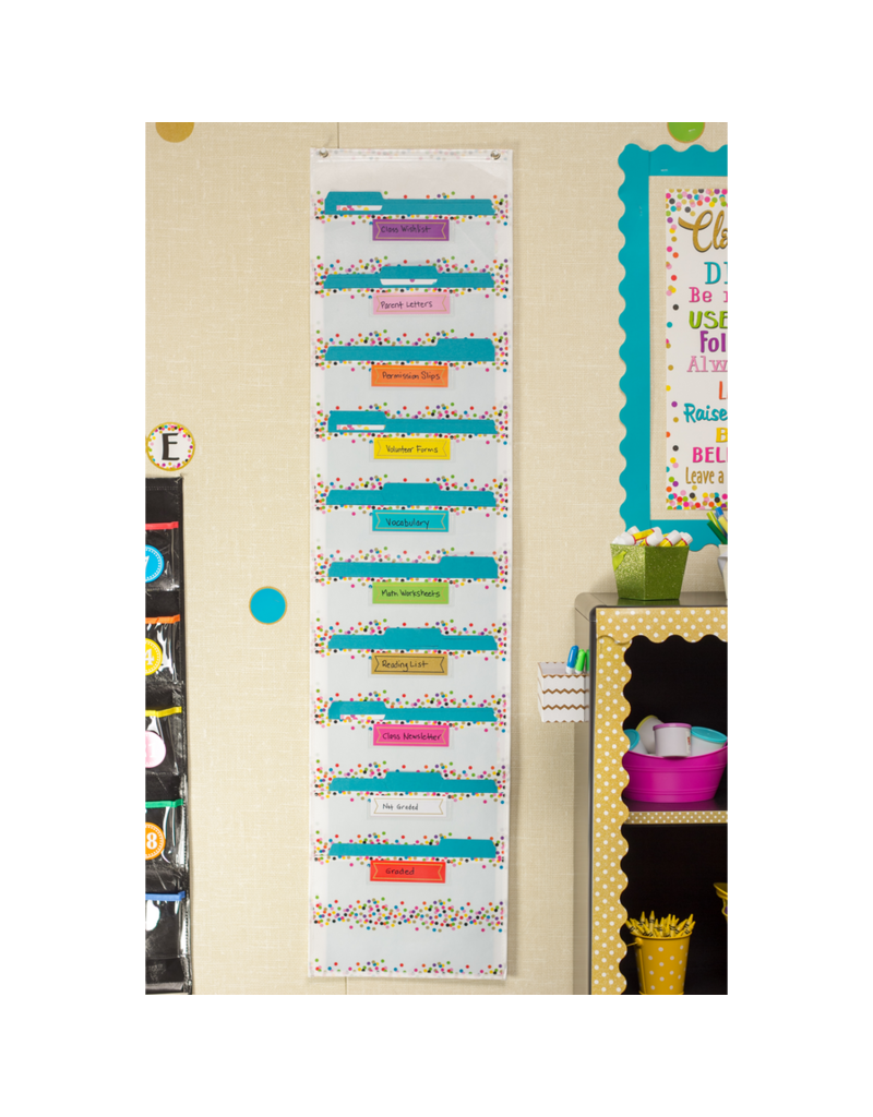 Confetti 10 Pocket File Storage Pocket Chart