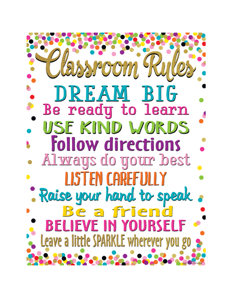 Confetti Classroom Rules Chart