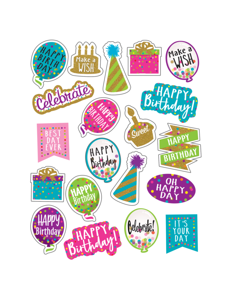 Confetti Happy Birthday Stickers