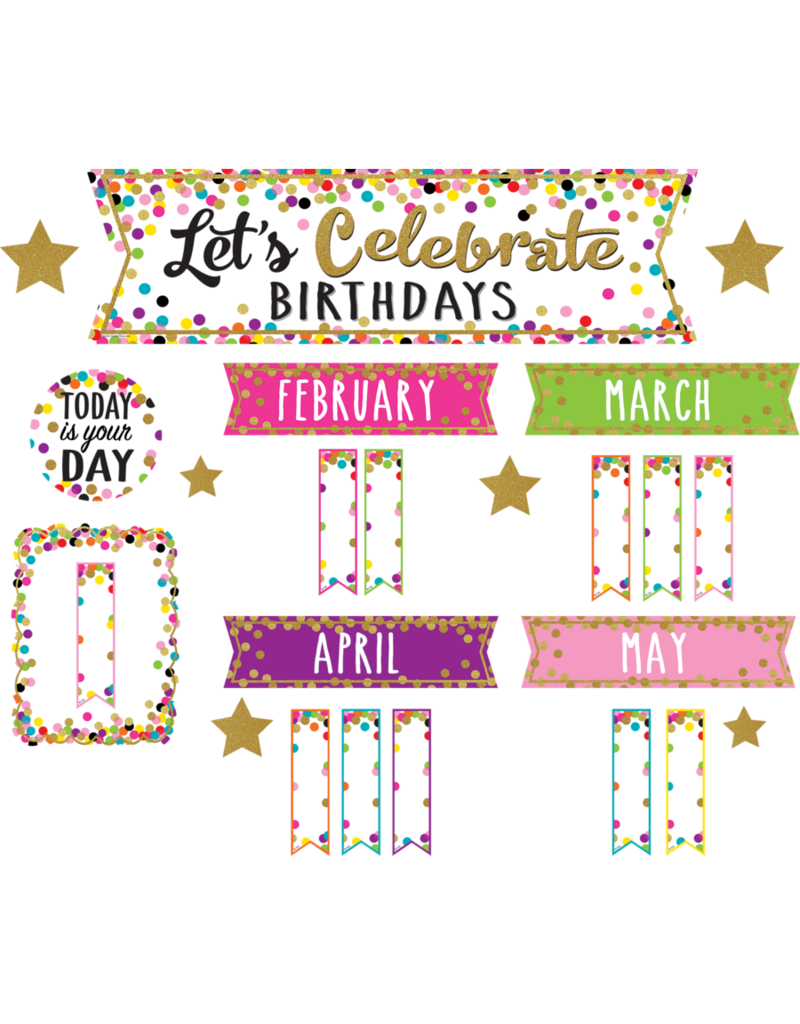 Confetti Lets Celebrate Birthdays Mini Bulletin Board