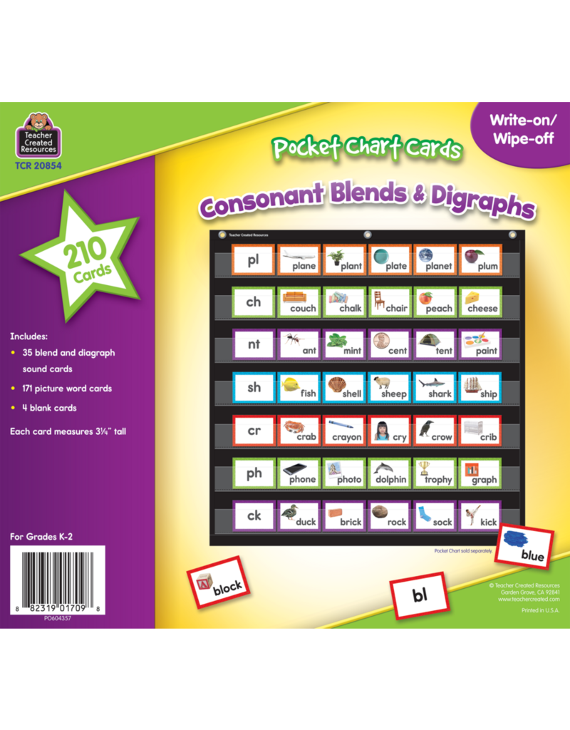 Consonant Blends and Digraphs Pocket Chart Cards Tools 4 Teaching