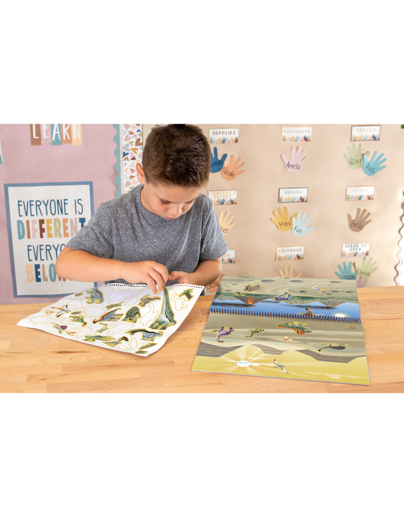 Dinosaurs and Prehistoric Animals Reusable Sticker Pad