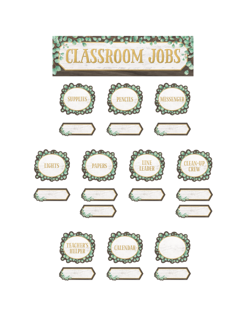 Eucalyptus Classroom Jobs Mini Bulletin Board