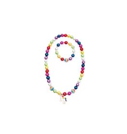 Gumball Rainbow Necklace Bracelet Set, 2 pc