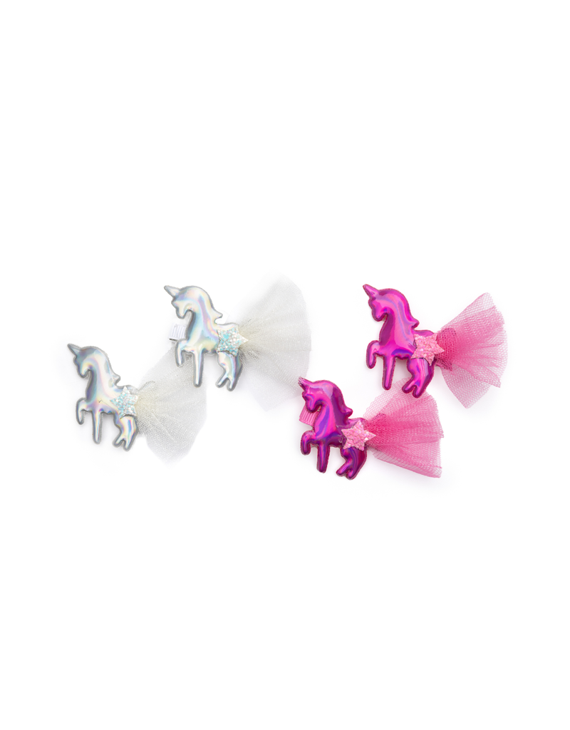 Iridescent Unicorns Hairclips, 2 pc, Assorted