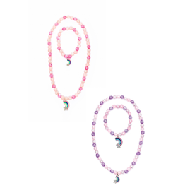 Purple Rainbow Necklace Bracelet Set, 2 pcs, Assorted