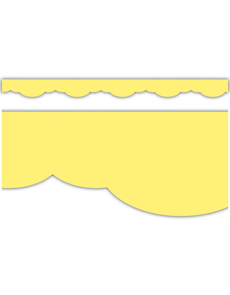 Lemon Yellow Fancy Scallops Border Trim