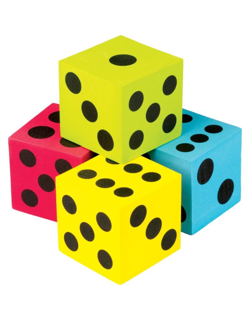 Colorful Jumbo Dice 4-Pack