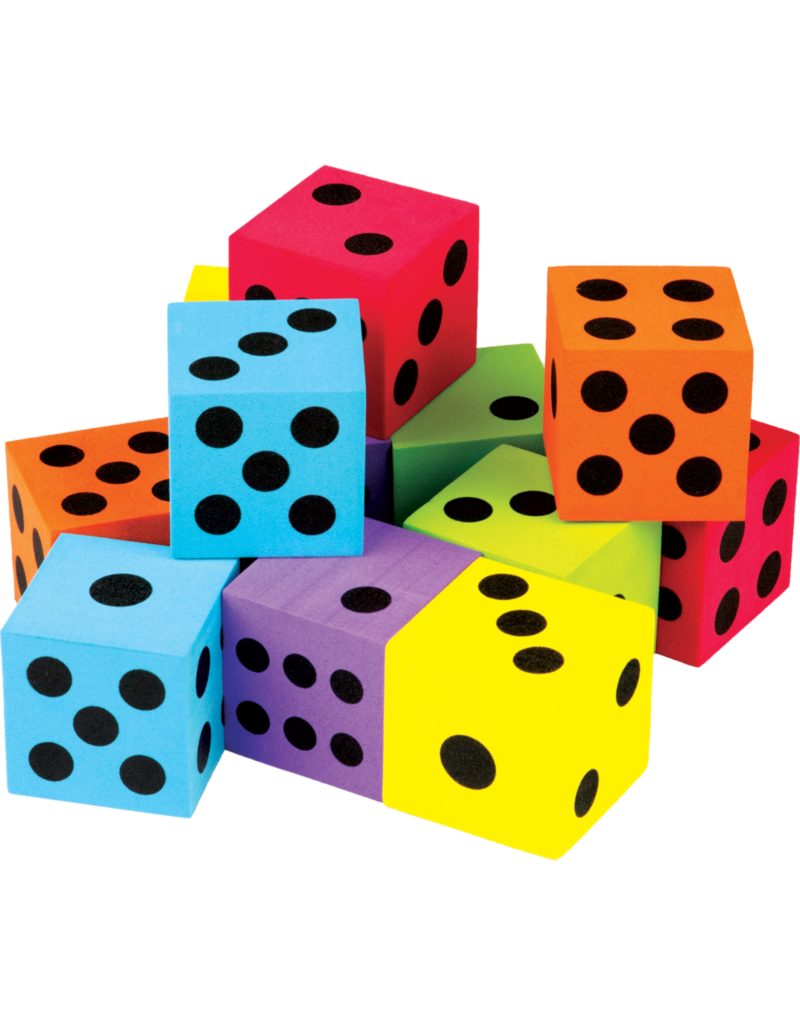 Colorful Large Dice 12-Pack