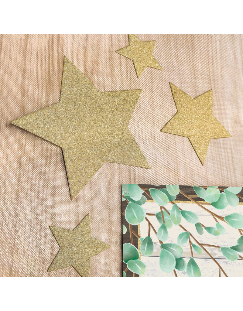 Gold Glitz Stars Accents-Assorted Sizes