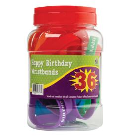 Happy Birthday Wristbands Jar (36 bands)