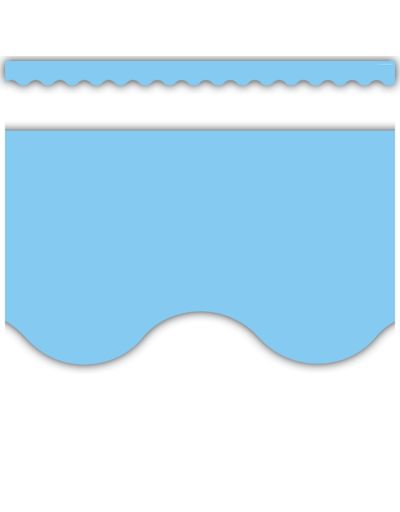 Light Blue Scalloped Border Trim