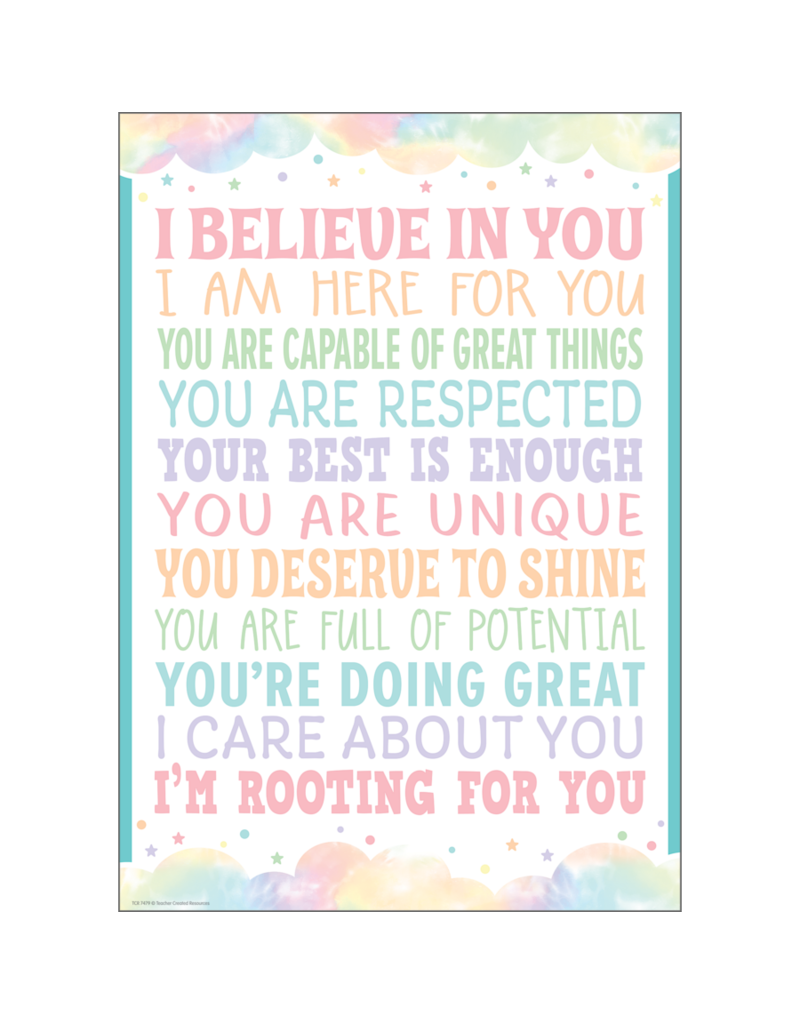 Pastel Pop I Believe In You Positive Poster