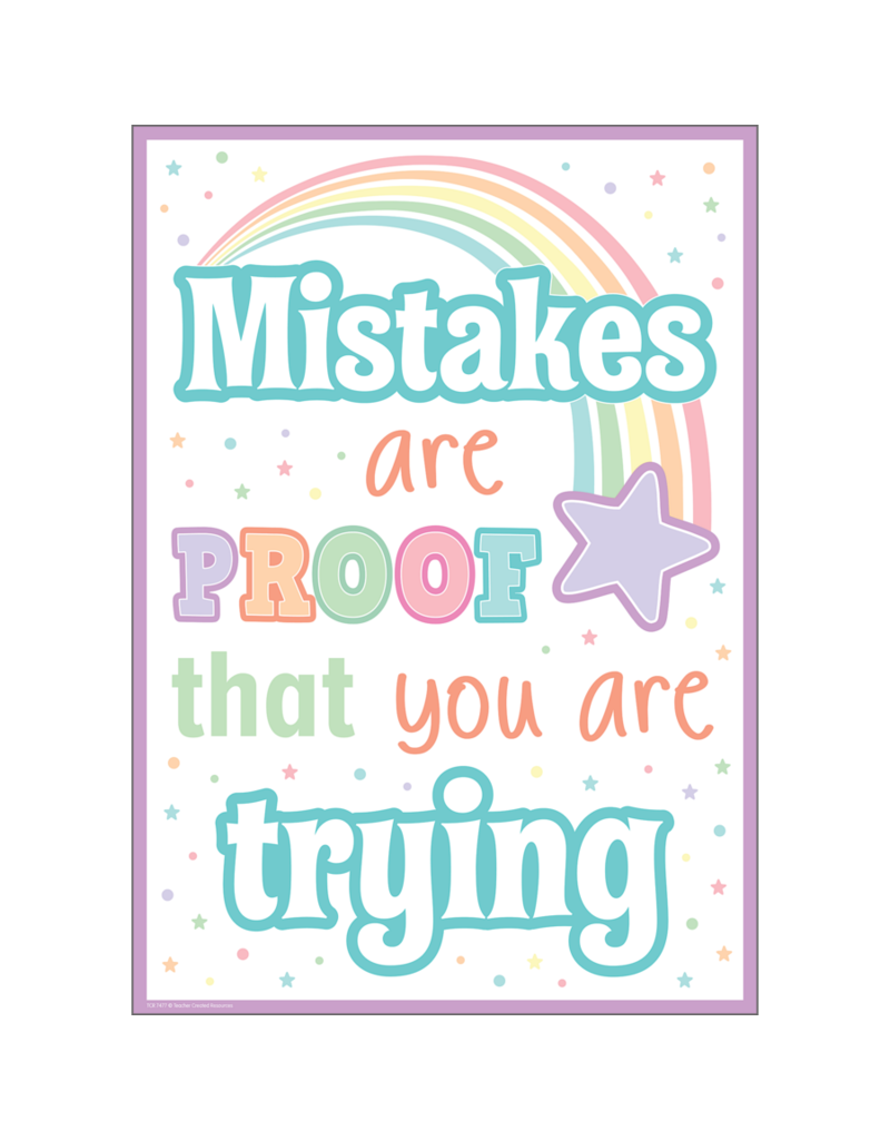 Pastel Pop Mistakes Are Proof That You Are Trying Positive Poster