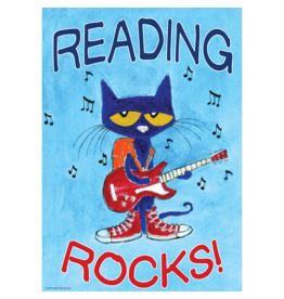 Pete the Cat Reading Rocks Positive Poster