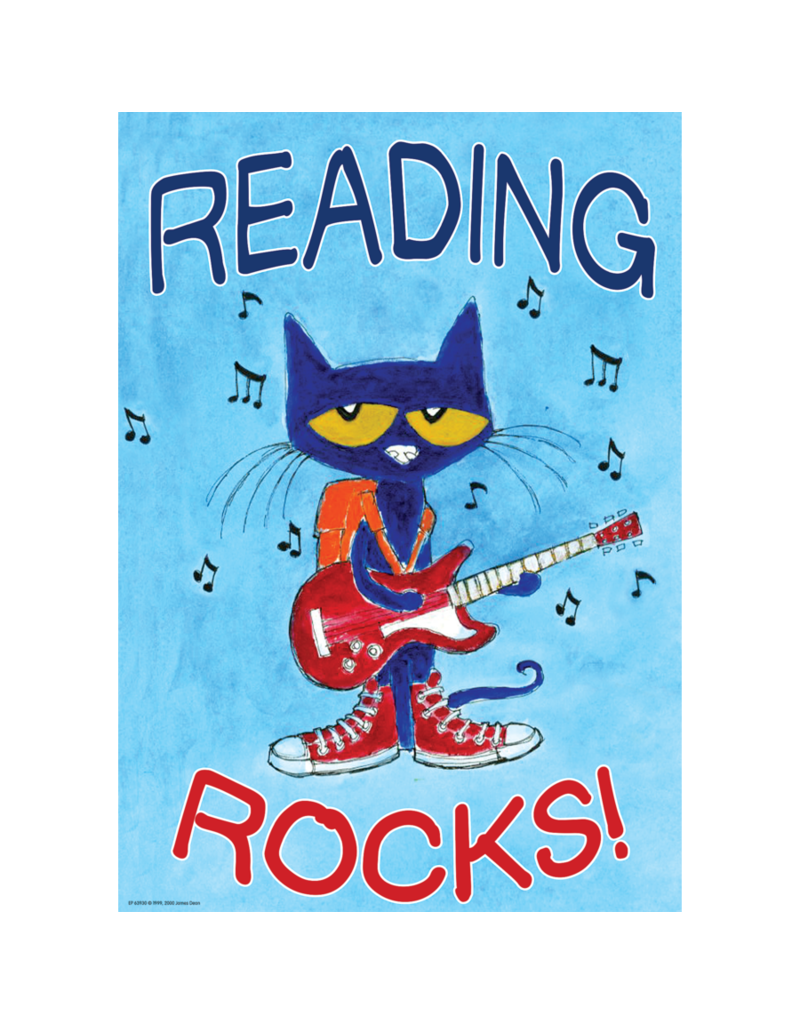 Pete the Cat Reading Rocks Positive Poster