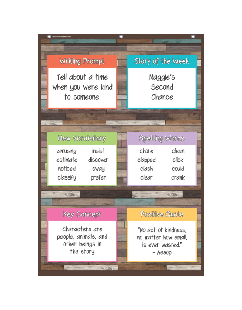 Reclaimed Wood Large 6 Pocket Chart Tools 4 Teaching