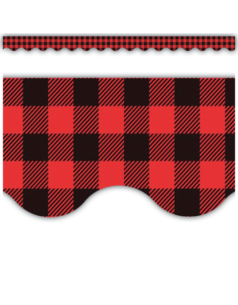 Red and Black Gingham Scalloped Border