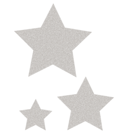 Silver Glitz Stars Accents-Assorted Sized