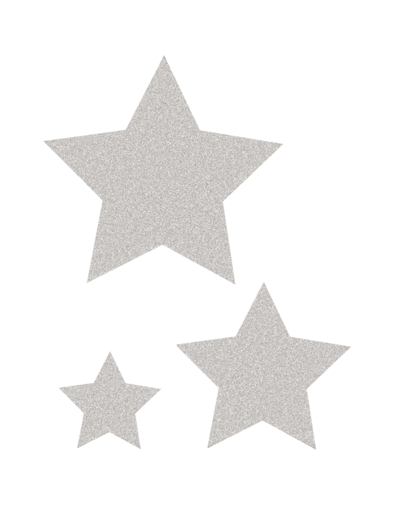 Silver Glitz Stars Accents-Assorted Sized
