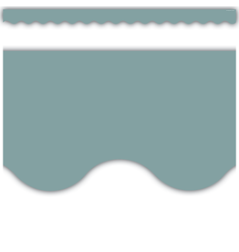 Stone Blue Scalloped Blue Border Trim