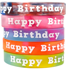 Tie-Dye Happy Birthday Wristbands