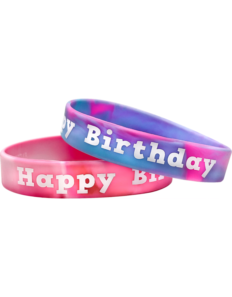Tie-Dye Happy Birthday Wristbands