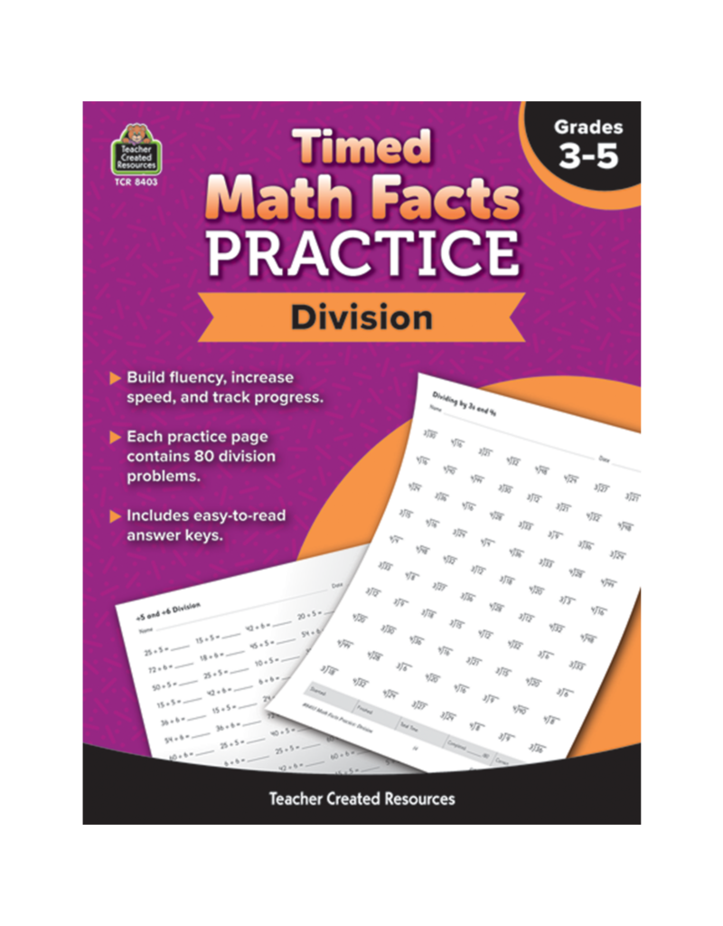 Timed Math Facts Book:  Division (Grades 3-5)