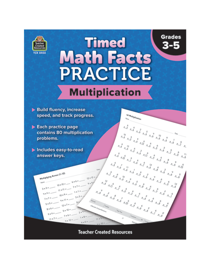 Timed Math Facts Book:  Multiplication (Grades 3-5)