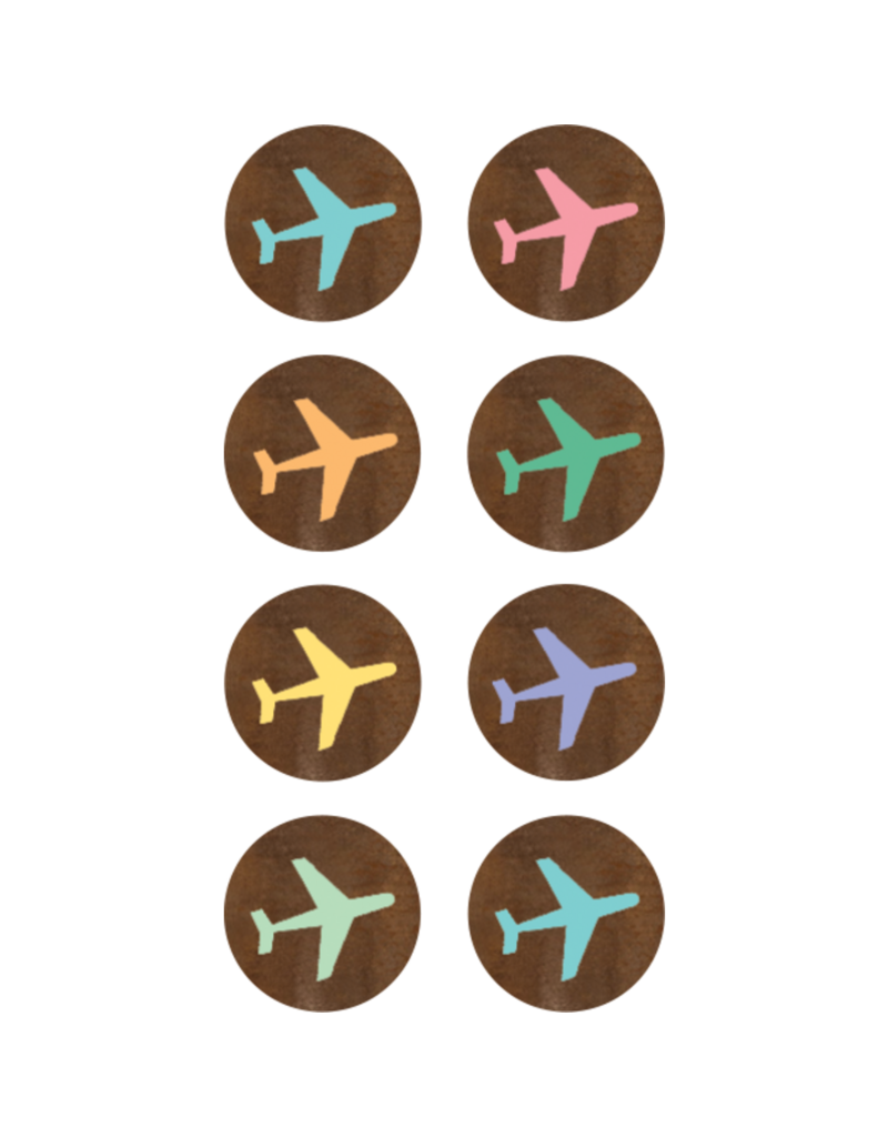 Travel the Map Airplane Mini Stickers