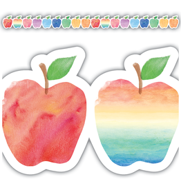 Watercolor Apples Die-Cut Border Trim
