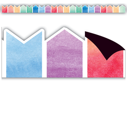 Watercolor Pennants Magnetic Border