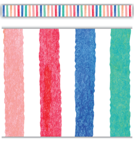 Watercolor Stripes Straight Border Trim