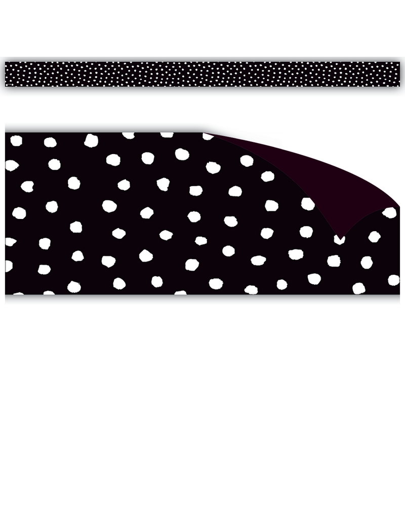 White Painted Dots on Black Magnetic Border
