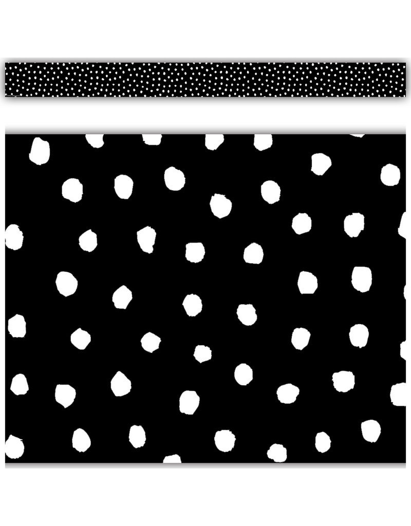 White Painted Dots on Black Straight Border Trim Tools 4 Teaching