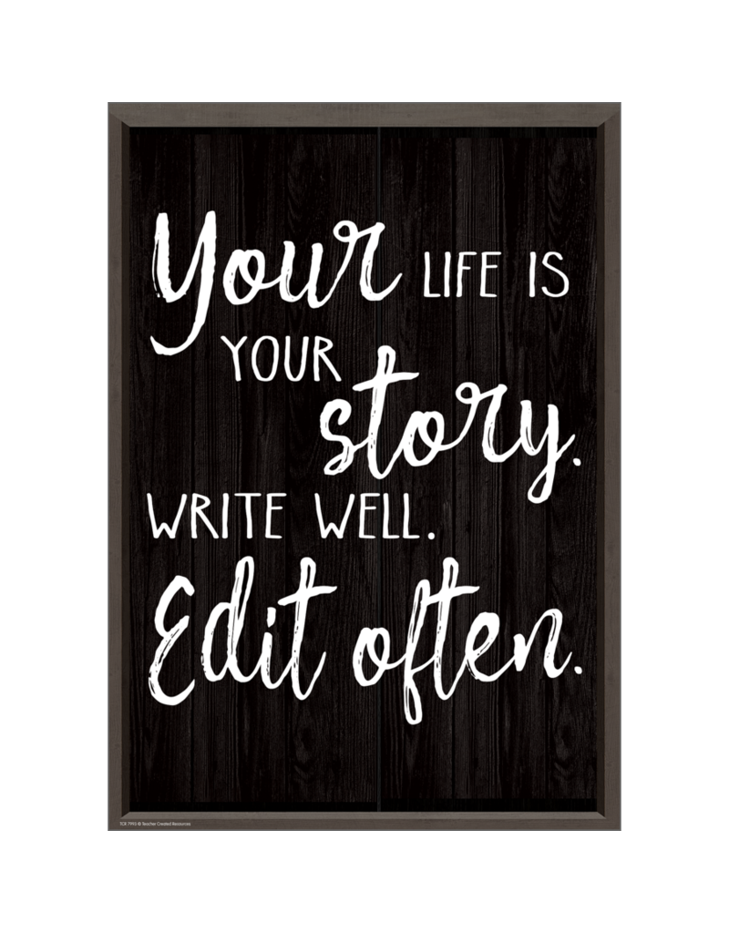 Your Life is Your Story. Write Well. Edit Often. Positive Poster