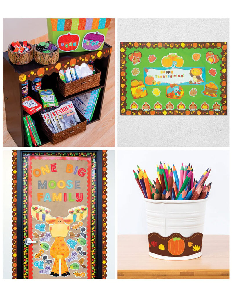 Acorns & Pumpkins Scalloped Bulletin Board Borders