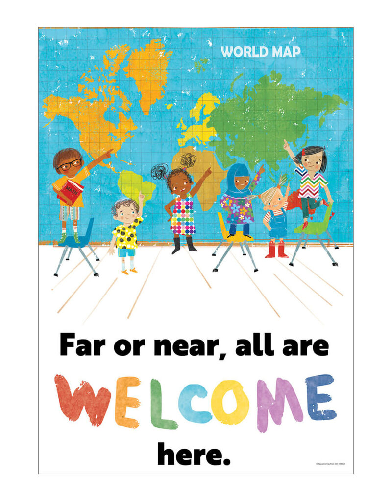 All Are Welcome: Far or near, all are welcome here. Poster